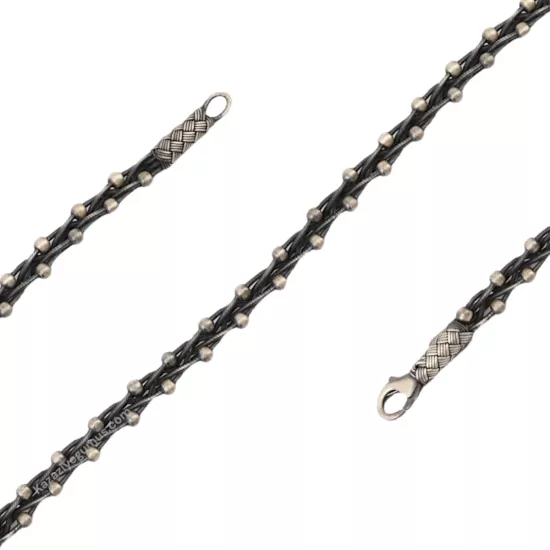 1000 Ayar İnce Dorika Kazaziye Gümüş Bileklik