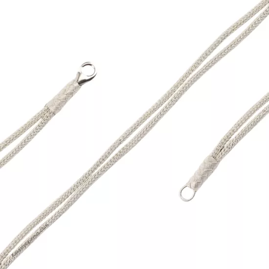 1000 Ayar Kazaziye Gümüşü Beyaz Halat Bileklik