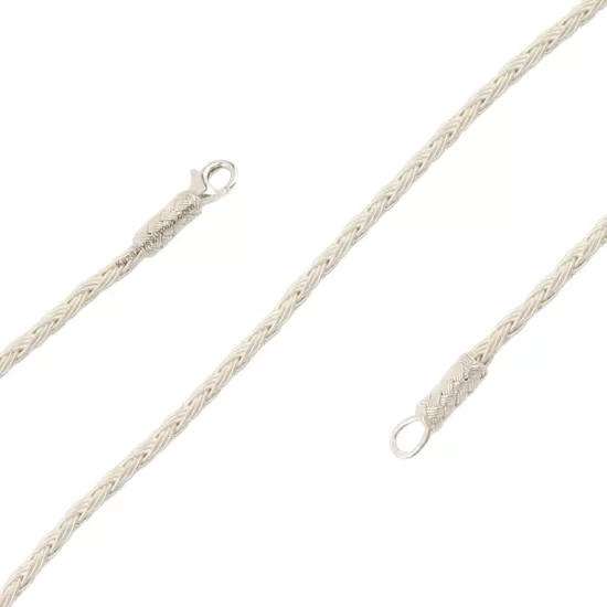 1000 Ayar Üçlü Örgü Beyaz Kazaziye Bileklik