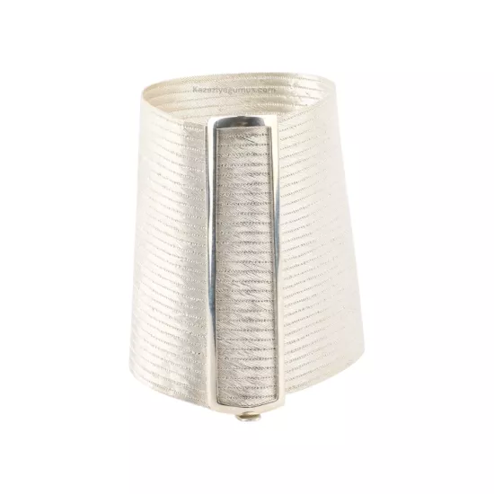 31 Row Stone Model Trabzon Wicker Silver Bracelet