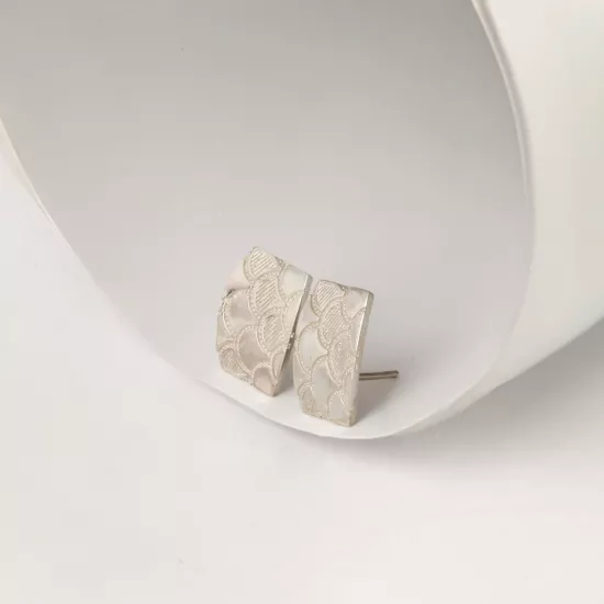 925 Ayar Pul Model Trabzon Hasırı Gümüş Küpe