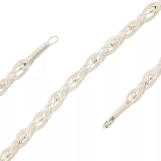 1000 Ayar Kazaziye Örme Dorika Gümüş Bileklik