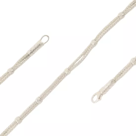 1000 Ayar Beyaz Kazaziye Bıcırıklı Gümüş Bileklik