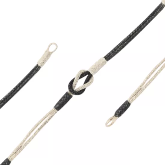 1000 Ayar Siyah Beyaz Gemici Düğümü Gümüş Bileklik