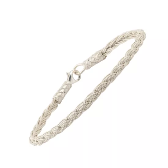 1000 Ayar İkili Örgü Kazaziye Gümüş Bileklik