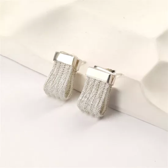 925 Ayar 5 Sıra Trabzon Hasırı Gümüş Küpe