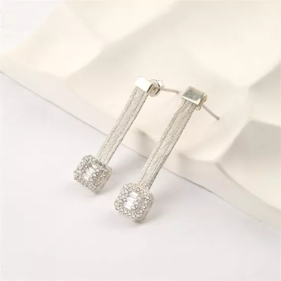 925 Ayar 3 Sıra Baget Trabzon Hasırı Gümüş Küpe 