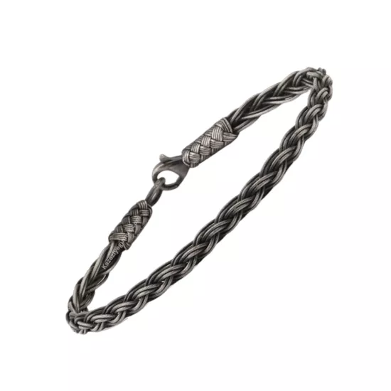 1000 Ayar İkili Örgü Oksitli Kazaziye Bileklik