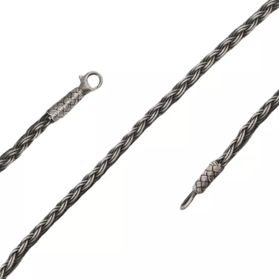 1000 Ayar İkili Örgü Oksitli Kazaziye Bileklik