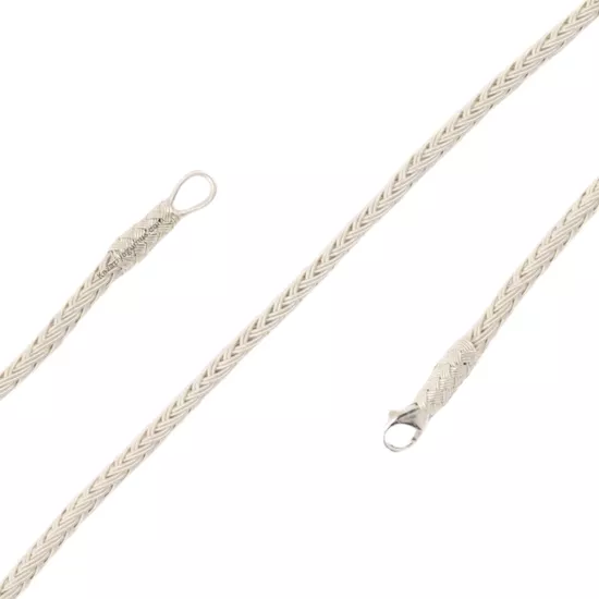 1000 Ayar Balıksırtı Örgü Beyaz Kazaziye Bileklik