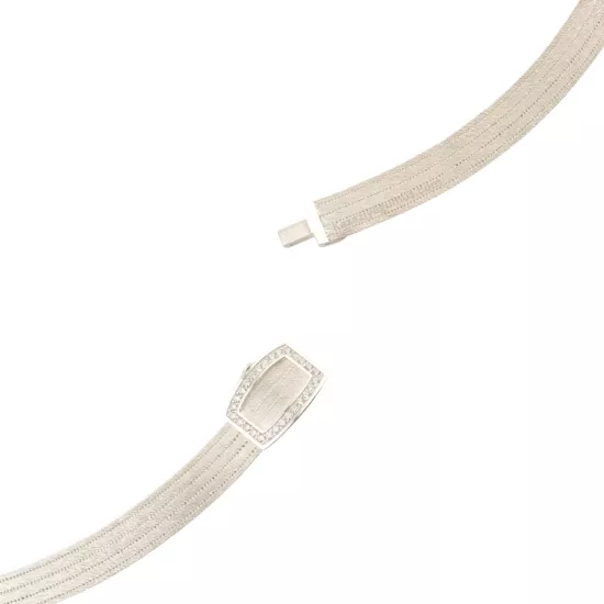 5 Sıra Trabzon Hasırı Taşlı Kilit Gümüş Gerdanlık