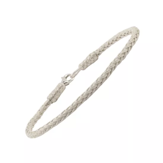1000 Ayar Balıksırtı Örgü Beyaz Kazaziye Bileklik