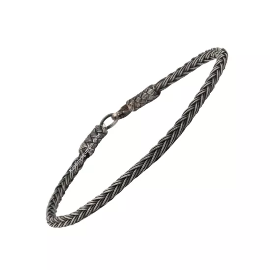 1000 Ayar Balıksırtı Örgü Oksitli Kazaziye Bileklik