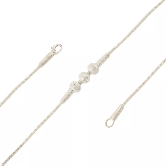 1000 Ayar Kazaziye Üç Toplu Beyaz Gümüş Bileklik