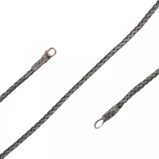 1000 Ayar Balıksırtı Örgü Oksitli Kazaziye Bileklik