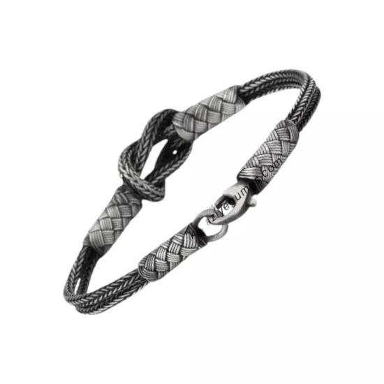 1000 Ayar Gemici Düğümü Oksitli Gümüş Bileklik