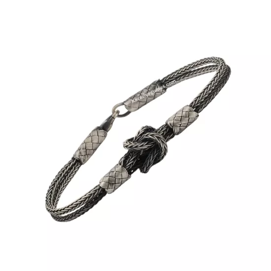 1000 Ayar Düğüm Oksitli Gümüş Bileklik