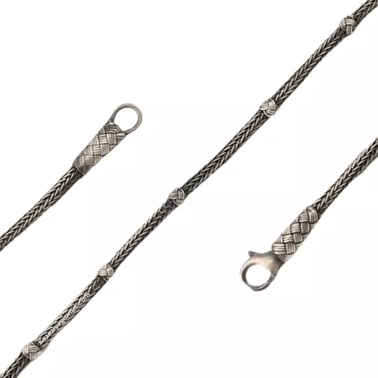 1000 Ayar Oksit Toplu İp Gümüş Bileklik