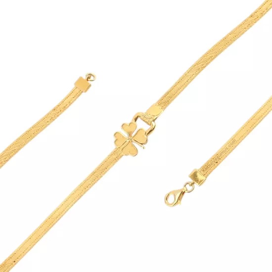 3 Row Clover Trabzon Wicker Silver Bracelet