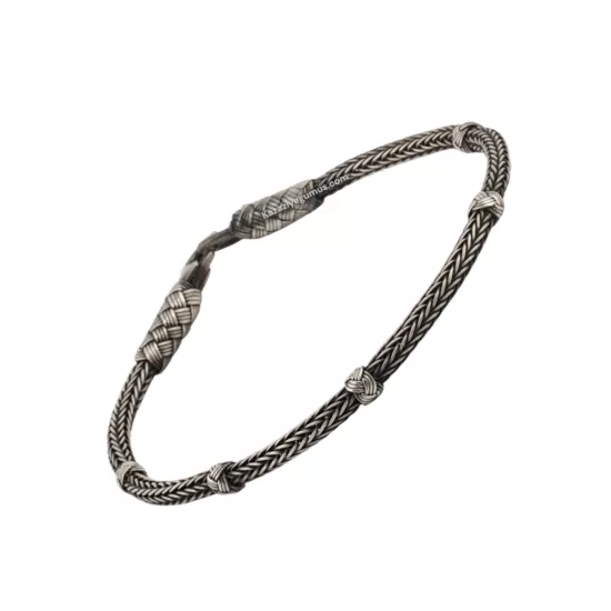 1000 Ayar Oksit Toplu İp Gümüş Bileklik