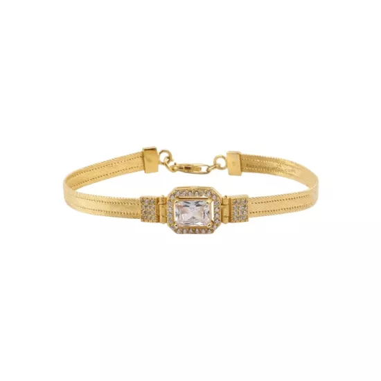 3 Row Baguette Trabzon Wicker Silver Bracelet