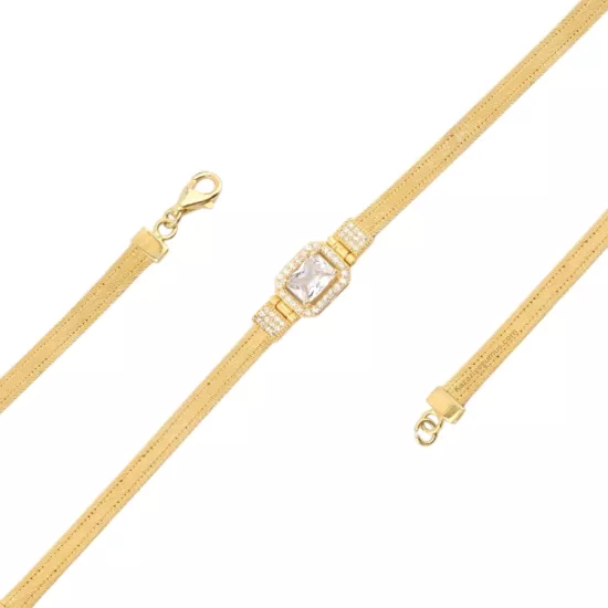 3 Row Baguette Trabzon Wicker Silver Bracelet