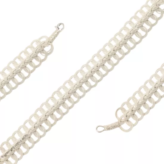 1000 Ayar Kazaziye Balıksırtı Beyaz Gümüş Bileklik