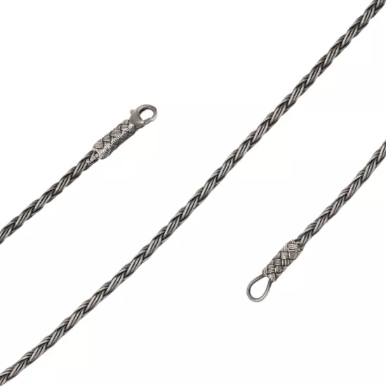 1000 Ayar Üçlü Örgü Oksitli Kazaziye Bileklik