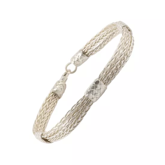 1000 Ayar Kazaziye Üç Sıra Bıcırıklı Bileklik