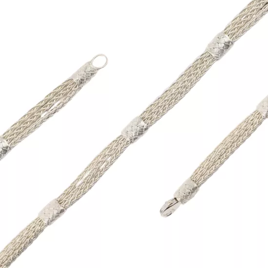 1000 Ayar Kazaziye Üç Sıra Bıcırıklı Bileklik