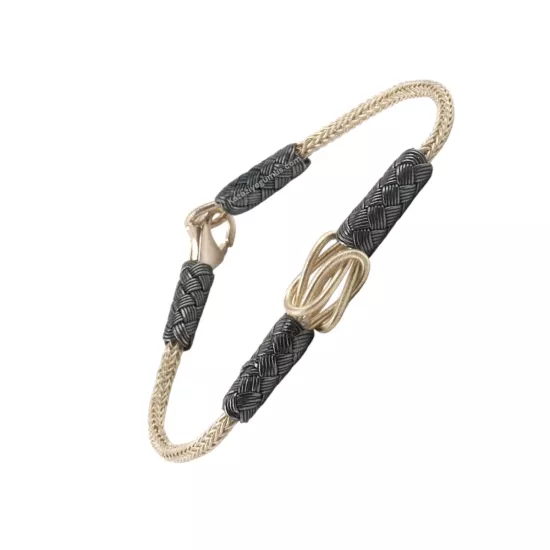 1000 Carat Kazaziye Black and White Knit Bracelet