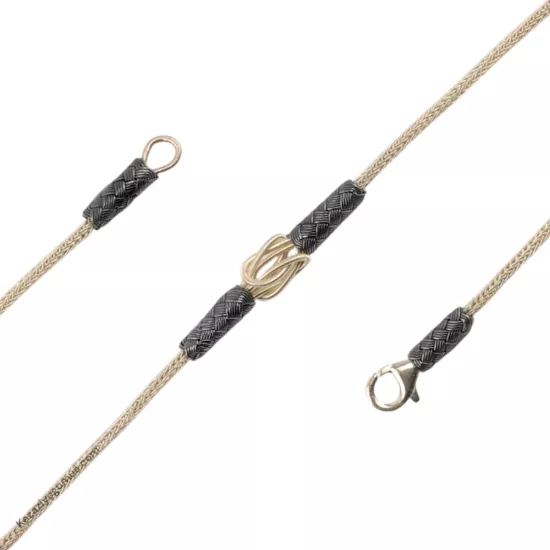 1000 Carat Kazaziye Black and White Knit Bracelet