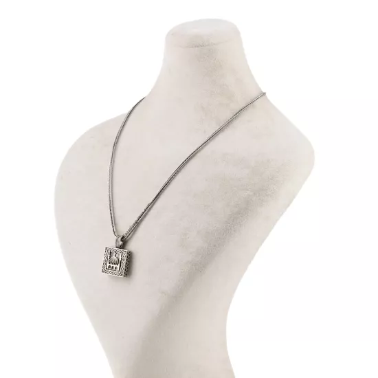 925 Ayar Kare Cami Cevşen Gümüş Kolye