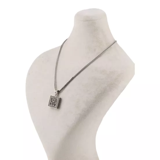 925 Ayar Kare Fatma Ana Eli Cevşen Gümüş Kolye