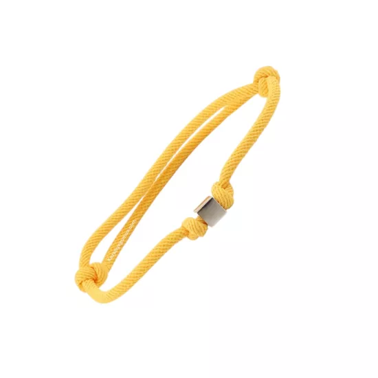 925 Ayar Sarı Unisex Küp İp Bileklik