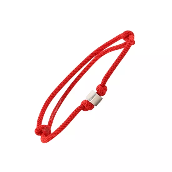 925 Ayar Kırmızı Unisex Küp İp Bileklik