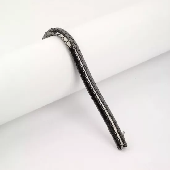 925 Ayar Siyah Snake Vip Gümüş Bileklik