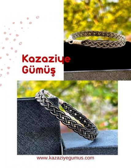 Kazaziye Black White Silver Bracelet