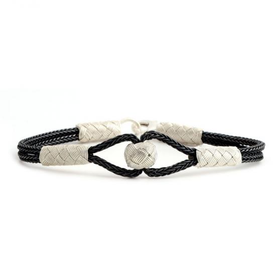 Kazaziye Midfielder Black White Silver Bracelet