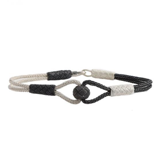 Black and White Kazaziye Midfielder Silver Bracelet