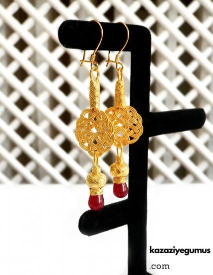 Gold Plated Kazaziye Earrings