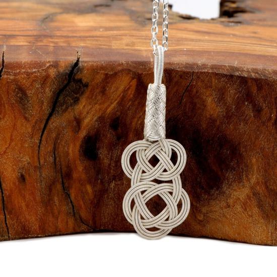 Kazzaze Celtic Knot Silver Kazaziye Necklace