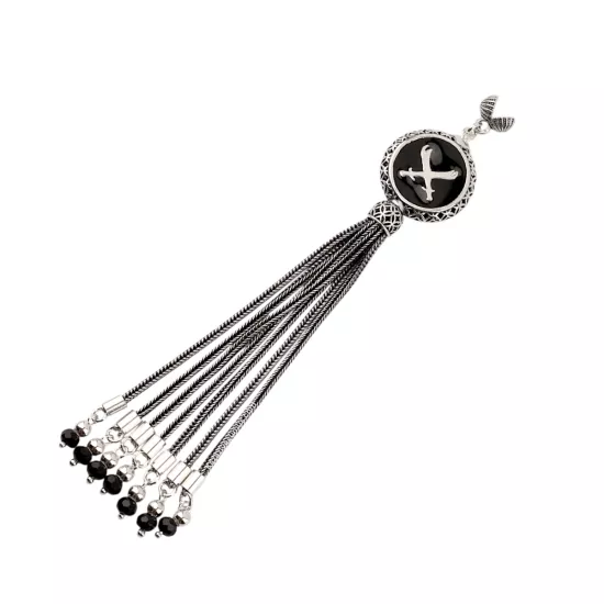 925 Ayar Çift Zülfikar Kılıç Model Tespih Püskülü