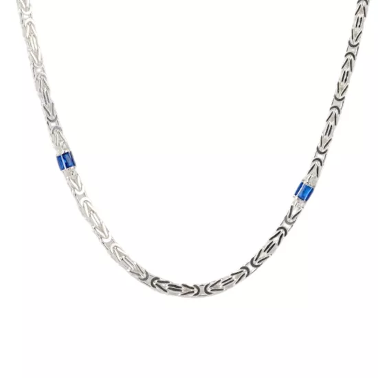 925 Ayar Lacivert Taşlı Kral Erkek Zincir Bileklik