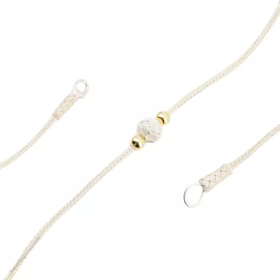 1000 Ayar Kazaziye Sarı Top Gümüş Bileklik