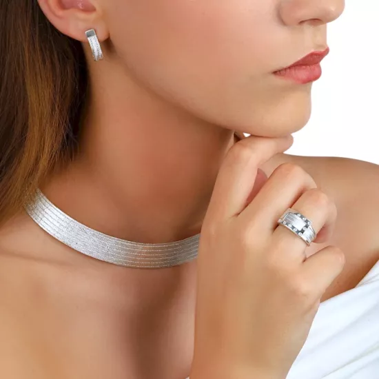 925 Ayar Çivili Model Trabzon Hasırı Gümüş Yüzük