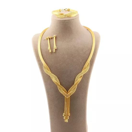 925 Ayar Dorika İşlemeli Altın Kaplama Set