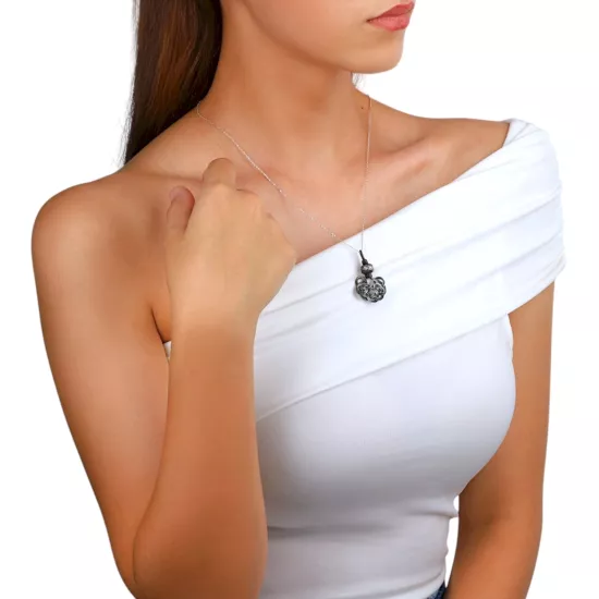 1000 Ayar Aşk Düğümü Kazaziye Oksitli Kolye