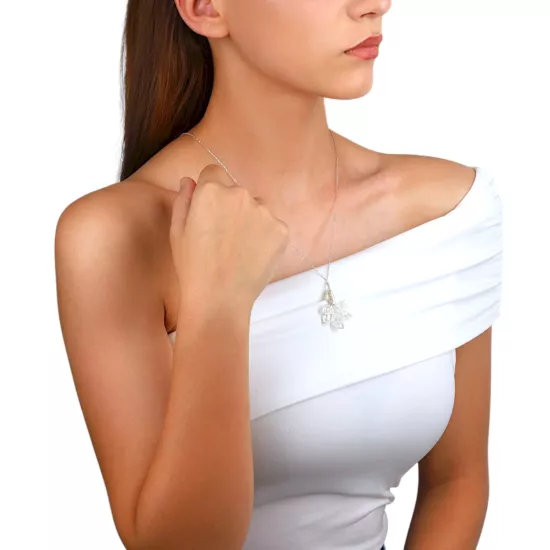 1000 Ayar Kazaziye Çiçek Düğümlü Gümüş Kolye