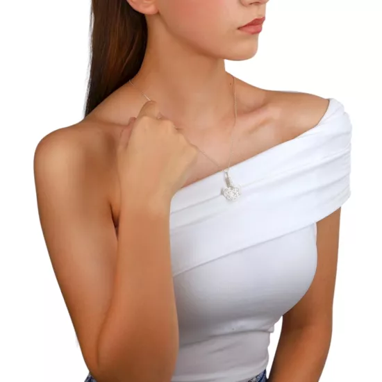 1000 Ayar Kazaziye Beyaz Aşk Kadın Kolye